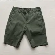 Quicksilver Everyday Chino Shorts Mens 29 Green 9 inch Inseam Straight Fit New