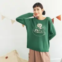 在飛比找momo購物網優惠-【Dailo】貓貓碗圓領長袖針織衫(白 粉 綠 灰/魅力商品