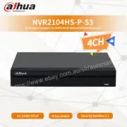 Dahua 4CH 4PoE 1SATA 4K Lite Network Video Recorder H.265+ HDMI NVR2104HS-P-S3
