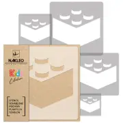 5x reusable PLASTIC Stencils / 13.4" to 3.5"/ Nursery KIDS Template / LEGO #1
