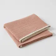 Baby Newborn Blanket Cotton Muslin for Cot or Pram - Desert Pink