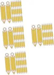 [NUOBESTY] 4sets Diy Jewelry Charms Set Pencil Shape Alloy Charms for Bracelet Making Necklace Diy Craft Kit 20pcs*4