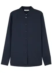 Vince Stretch-silk Shirt - Navy - XL (UK 16 / XL) XL (UK 16 / XL)