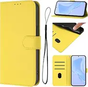 Cover Compatible with Google Pixel 6a 5G,Compatible with Google Pixel 6a 5G Flip Stand Card Slot [PU Leather + Shell] Yellow
