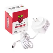 Raspberry Pi Official White AU Plug AC Adapter with USB-C Type-C Type C Connector 5.1V 3A 15.3W Power Supply for Raspberry Pi 4 Model B [SC0523]
