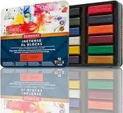 [Derwent] Inktense XL Blocks 12 Tin, Set of 12, 60mm Extra-Large Block, Water-soluble, Ideal for Sketching, Drawing and Expressive Mark Making, Professional Quality (2306162)