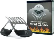 Meat Claws - Stainless Steel Smoker Accessories - Ultra-Sharp Silver, Black