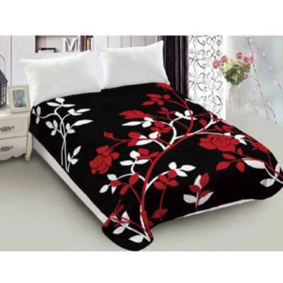 NNEDSZ Lylac Homeware 800GSM Luxury Reversible Mink Blanket Flore Queen