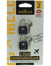 [Milleni] Travel TSA Combination Lock 2 Pack in Black