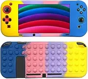 SDTEK Case Compatible with Nintendo Switch, Bubble Fidget Pop Soft Silicone Phone Cover (Rainbow)