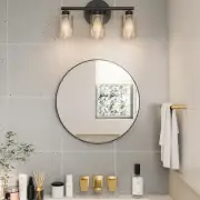 24 Inch Circle Mirror Wall Mirror for Bathroom Living Room Bedroom Vanity Black