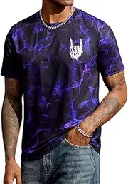 Hardaddy Men's Casual Tie Dye T-Shirts Short Sleeve Round Neck Graphic Tee Rock Band Tee Shirts