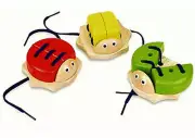 NEW PinToy 01518 Wooden Lacing Bug - ONE ONLY - Co-ordination Motor skill Lace