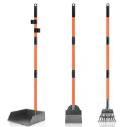 Scooper Adjustable Long Handle Metal Tray Rake and Spade Poop Scooper for Dog...