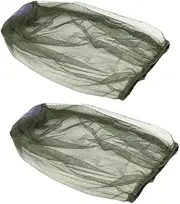 2pcs Mosquito Net Hat with Neck Cover Breathable Insect Protection for Outdoor Hiking Camping Fishing and Walking Lightweight Mesh Green