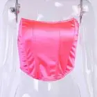Women's Off Shoulder Corset Crop Top – Sleeveless Backless Bustier, Solid Color