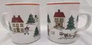 Mugs Joy Of Christmas Peoples Republic Of China Stoneware Jamestown 1987 2 Set
