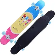 Sports Complete Longboard, ABEC-11 Silent high-Speed Bearing 46.5 inches 7-Layer Maple Dwarf Pattern Skateboard Suitable for Young Adults