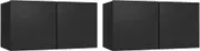 2-Pack Hanging TV Cabinets Black 60x30x30 cm, Wall-Mounted TV Units for Living Room & Bedroom, Space-Saving Storage Solution, Modern & Durable Design