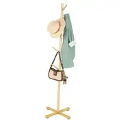 Metal Coat Rack Stand, Modern Coat Rack Freestanding with 8 Hooks, Coat Golden
