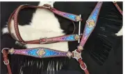 Showman Galaxy print browband headstall and breastcollar set with unicorn concho