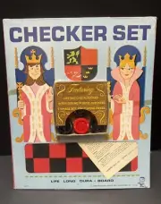 Vintage 1966 Hassenfeld Bros Hasbro Checkers Set Life Long Dura-Board SEALED!