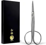 Wazakura Yasugi Stainless Steel Made in Japan Twig Bonsai Scissors 8.27" (210 mm), Japanese Garden Pruning Snip Tools Shears, Flower Herb Trimming Shears (Yasugi Stainless Steel Twig Scissors)