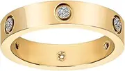 [AoJun] Fashion Classic 18K Gold Plated Titanium Steel Women Stacking Ring Best Gifts Couples Valentine's Day