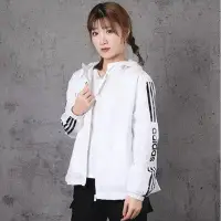 在飛比找Yahoo!奇摩拍賣優惠-現貨熱銷-Adidas 愛迪達 女生外套 女生皮膚衣薄款 防