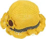 [Healeved] 1Pc Straw Sunflower Beach Hat Protection Sun Hat Durable Summer Accessory for Boys for Spring Summer Outings Adorable Stylish Sun Protection Cap Yellow