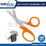 100 Orange EMT Shears (Scissors) Bandage Paramedic Ems Rescue Supplies 7.25"