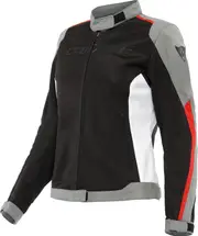 Dainese Hydraflux 2 Air D-Dry, textile jacket waterproof women , color: Black/Grey/Red/White , size: 44