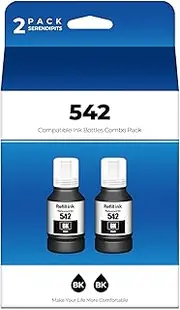 SERENDIPITS 542 Black Ink ET-5880 ET-5850 ET-5150 Replacement for 542 Ink Black for Pro ET-5170 ET-5180 ET-5800 ET-16650 ET-16600 ET5150 ET5170 ET5180 ET5850 ET5800 ET5880 ET16650 Printer, 2 Pack