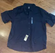 Dockers Short Sleeve Shirt Button Up XXL Mens Navy Blue