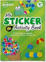 Avery Kids Sticker Activity Book, Ages 3+, Green, Over 400 Stickers (620002)