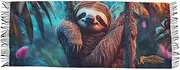 [AIXIWAWA] Rest Sloth Women's Pashminas Scarf, Shawls Wrap Lightwight Tassel for Evening Dress Dinner Party, Multicolor