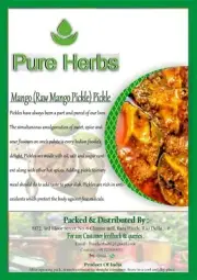 Pure Herbs Raw Mango Pickle For Indian Taste ym502