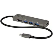 StarTech.com USB C Multiport Adapter, USB-C to HDMI 4K 60Hz (HDR10), 100W PD Pass-Through, 4xUSB 3.0, USB Type-C Mini Dock, 12"