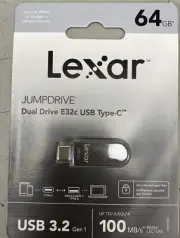 Lexar 64GB USB 3.2 Gen 1 Flash Drive USB A & USB C USB Stick up to 100MB/s -...