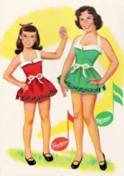 VINTAGE UNCUT 1957 PATIENCE & PRUDENCE PAPER DOLLS~#1 TOP REPRODUCTION SELLER