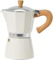 Classic Moka Pot – 6 Cup Stovetop Coffee & Espresso Maker, Milano Coffee Maker at Home or Camping, Compatible for Greca, Electric & Gas Stove (Cream White)