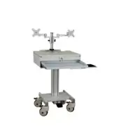 IPPON Computer Cart With Dual Monitor Arm Medical Computer Cart 75X75 100X100