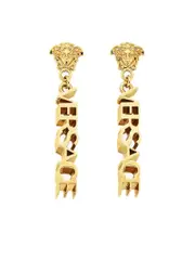 Versace Logo Drop Earrings