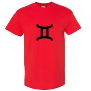 Gemini 2 Zodiac Horoscope Astrological Symbol Sign Men T Shirt Tee Top - Red