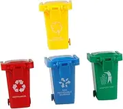 KICHOUSE 4-Pack Flip-Sliding Mini Bin Toy for Boys and Girls Trash Sorting Educational Game Safe Plastic Early Learning Playful Recycling Bin