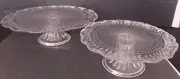 Vintage Pedestal Cake Stands (Set of 2) Chantilly Pattern NEW OLD STOCK