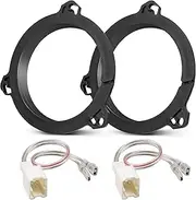 NuIth Car Speaker Wiring Harness+6.5 Inch Speaker Adapter Spacer Ring Fit Nissan Sentra/Murano 2000-2019, Titan 2004-2019, Kia K2 2011-2021 Set of 2