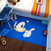 Kids Room Non-Slip Rug, Anime Blue Rug, Kids Bathroom Rug, Bedroom Area Rugs for Boys, Girls, Children and Babies Kids Gift (63 in × 47 in)