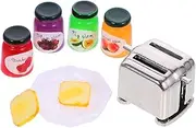 Miniature Bread and Jam Toy for Doll House Realistic Bread Maker Model for Role-Playing Games