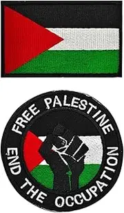 [YOYUMI] Tactical Morale Patches Palestinian Flag Embroidered PVC Patch Liberation Palestine Flag Badge